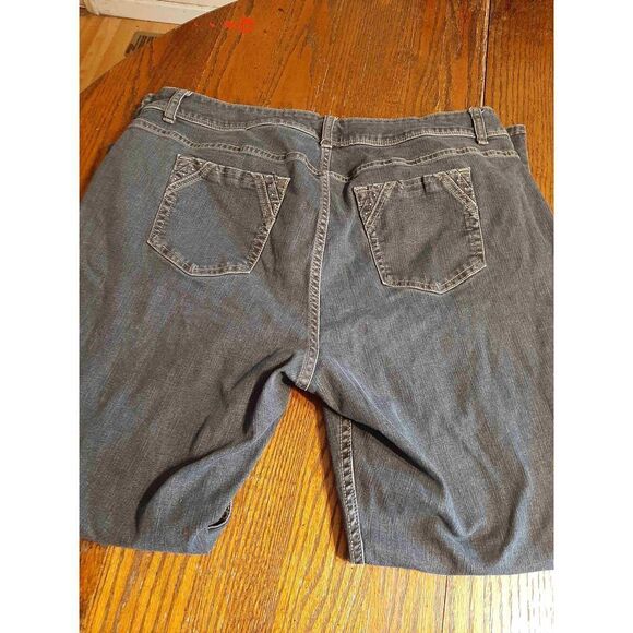 Size 20W Riders by Lee Mid Rise Boot Cut Denim Blue Jeans - Picture 3 of 5